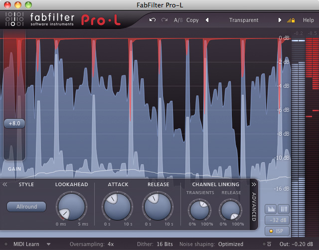 FabFilter Pro-L: Brickwall Limiter Mac PC Plug In eLicense